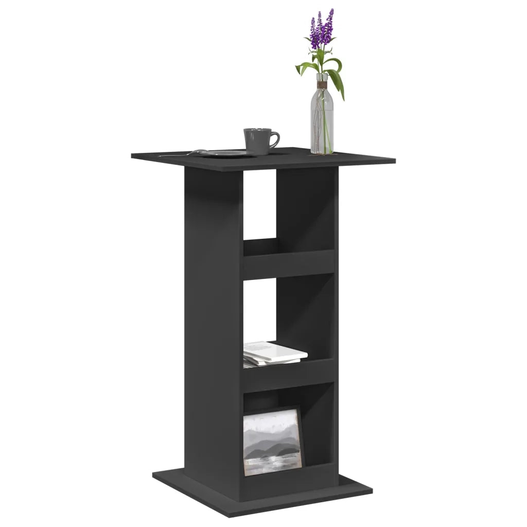 Tavolo Bar con Portaoggetti Nero 60x60x102 cm in Multistrato 854329