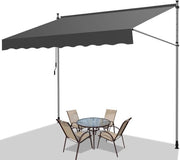 Ombrellone UV e Acquaplaning per Terrazza, Giardino e Balcone - Ombrellone Solare Regolabile 400cm Grigio