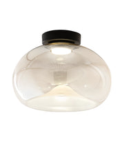 Brena - Lampada da soffitto rotonda con led integrato Fabas Luce - Applique LED 19W dimmerabile - Cognac concava