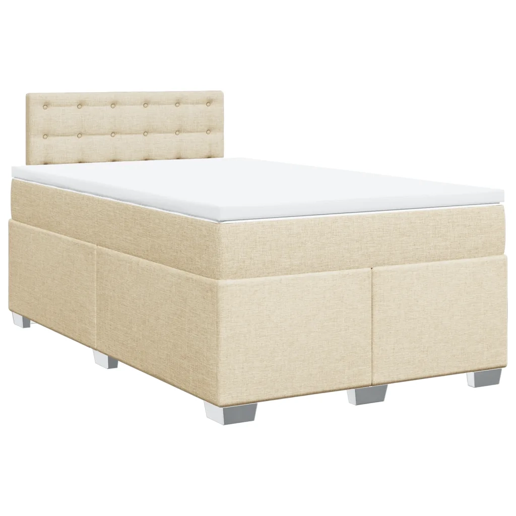Giroletto a Molle con Materasso Crema 120x190 cm in Tessuto 3285846