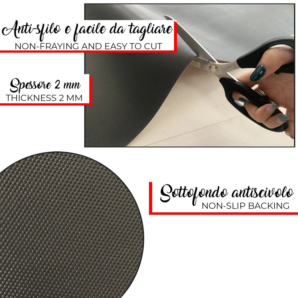Tappeto Cucina Gomma Pvc Stampato Alta Risoluzione HD Antimacchia Antiscivolo Cemento Rustico - 51x210 Cm
