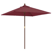 Ombrellone da giardino con palo in legno 198 x 198 x 231 cm rosso bordeaux 02_0008348