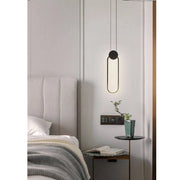 Trade Shop - Lampadario Led Sospensione Moderno Metallo Nero 14w Luce 3000k 4000k 6500k Lp-03 - -bianco Naturale      -