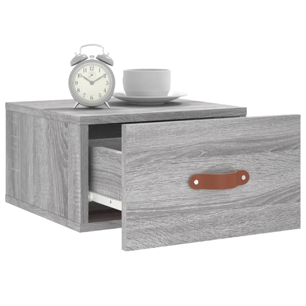 Comodino | Armadio da Notte | Mobiletto da notte a Muro Grigio Sonoma 35x35x20 cm