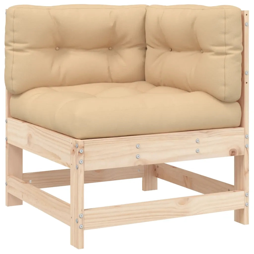 Set Divani da Giardino 6 pz con Cuscini in Legno Massello