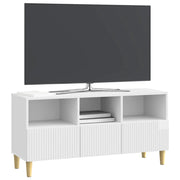 Mobile TV | Armadietto TV | Mobile Porta TV Bianco Lucido 102 x 34,5 x 50 cm Legno ingegnerizzato