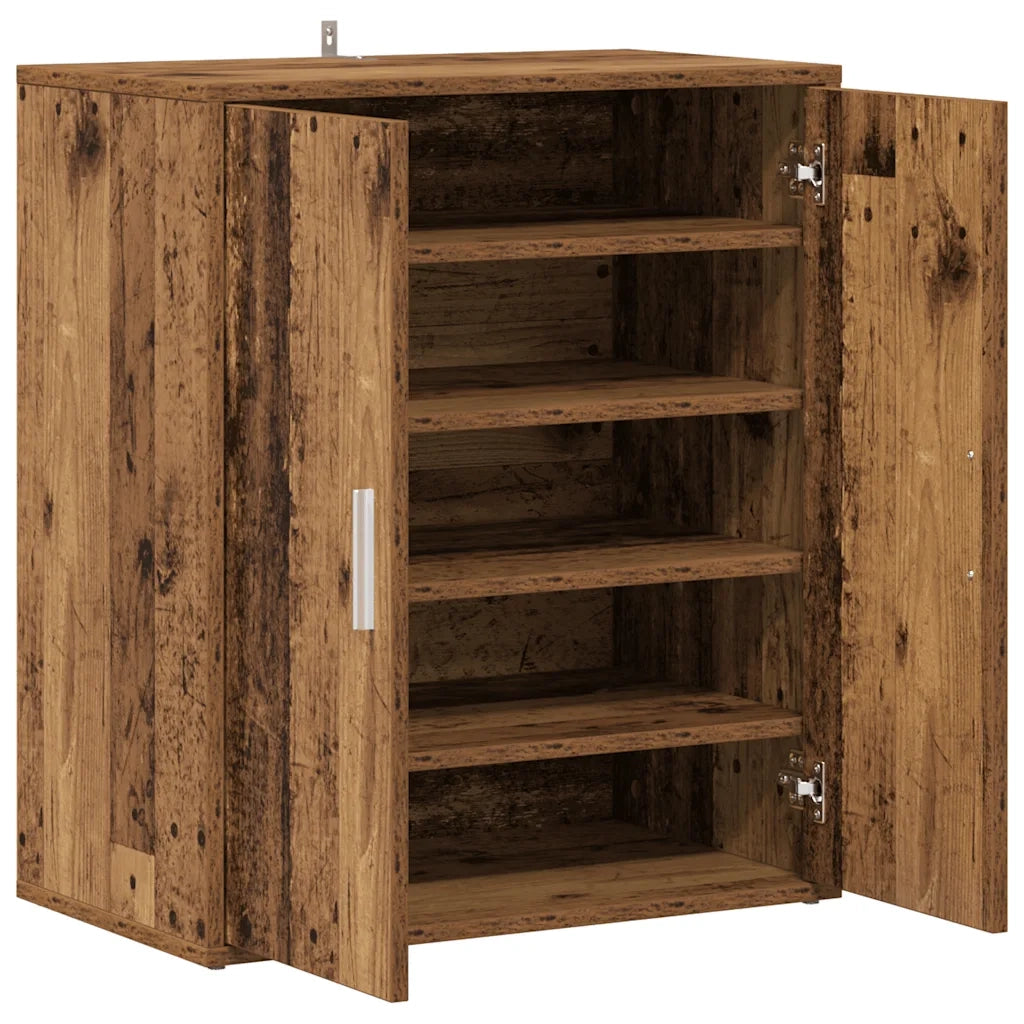 vidaXL Scarpiera Legno Vecchio 60x35x70 cm in Legno Multistrato