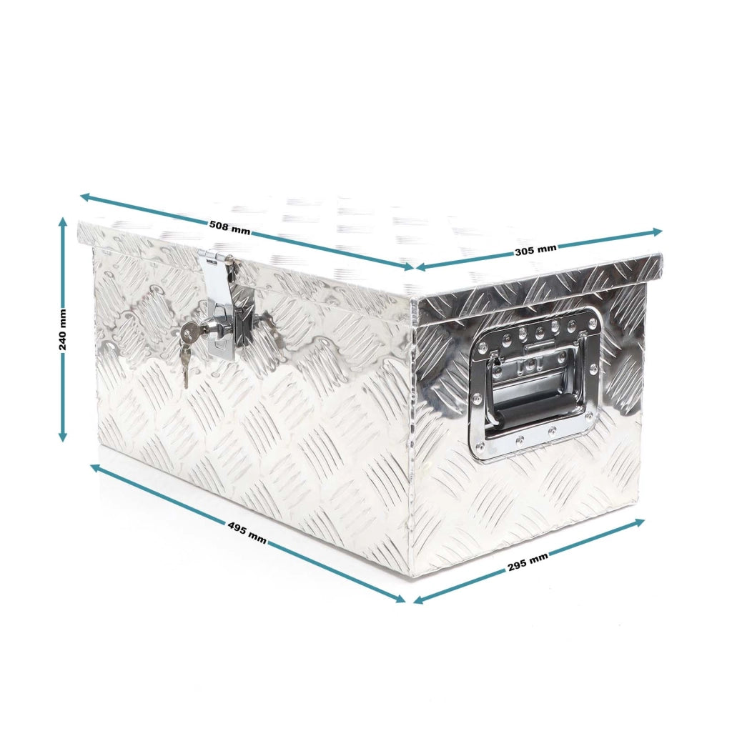 Cassetta portattrezzi in alluminio 50,8x30,5x24cm color silver con chiave