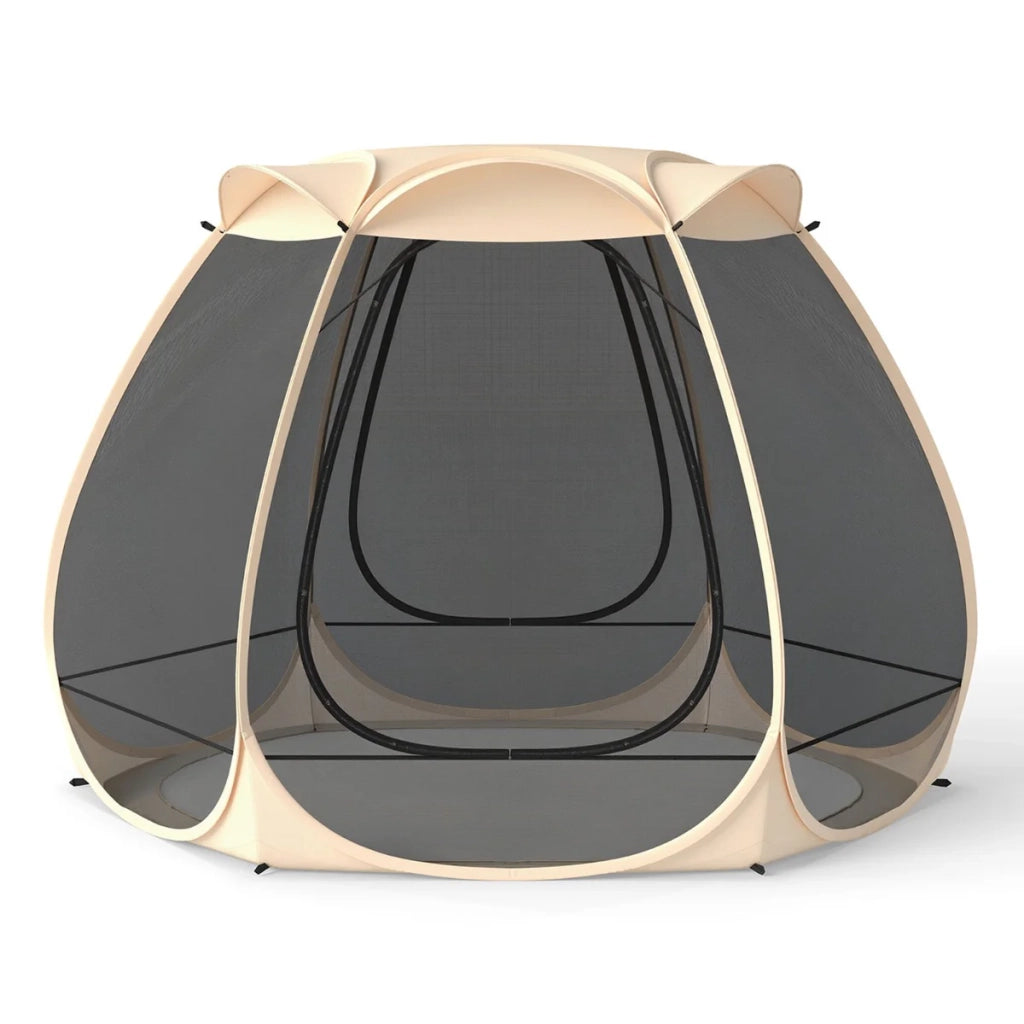Tenda a zanzariera pop-up 310 x 270 x 210 cm per 4-6 persone facile da montare stile campeggio poliestere beige 20_0014342