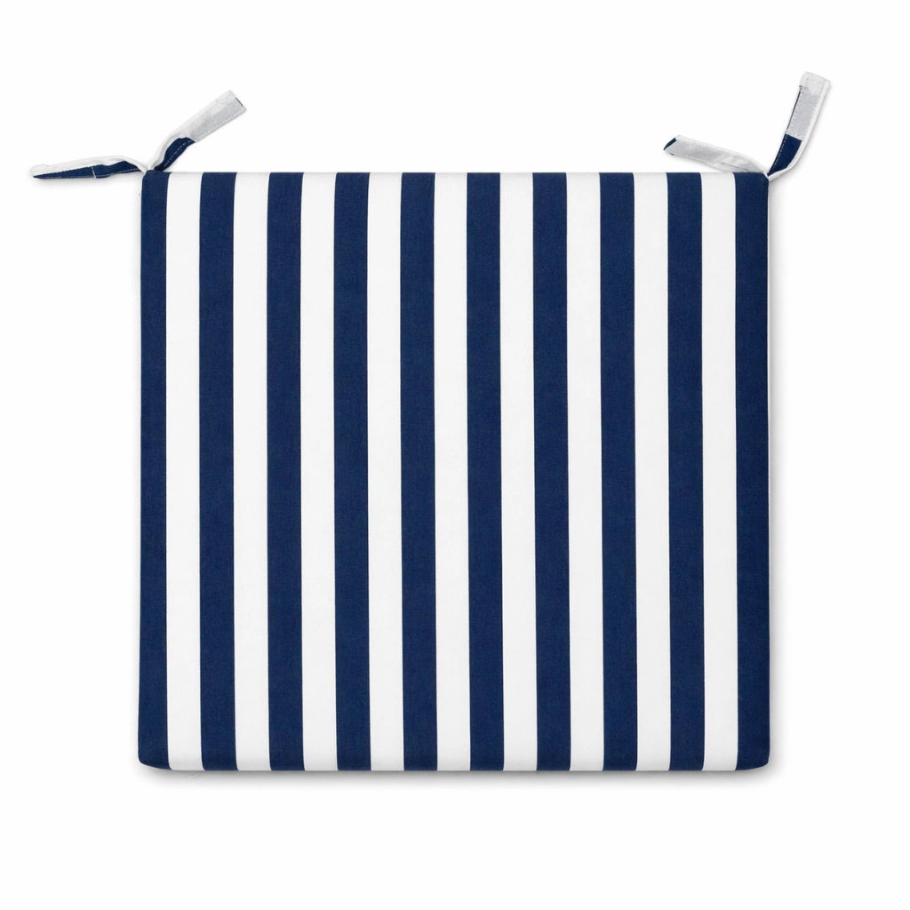 Cuscino seduta per sedia 45x47cm con velcro in poliestere – Blu/Bianco
