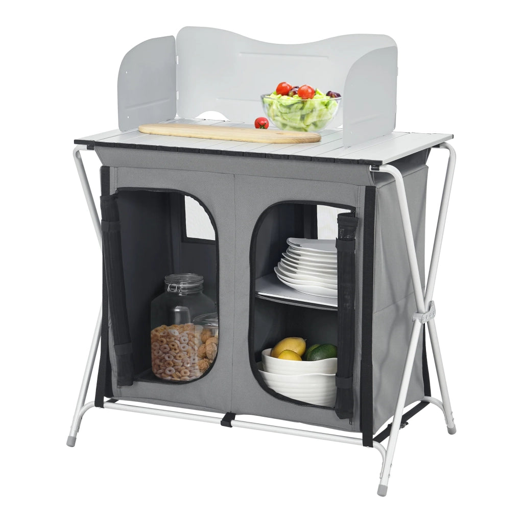 Mobile da cucina da esterno pieghevole Tullinge 105 x 80 x 51 cm grigio 03_0008669