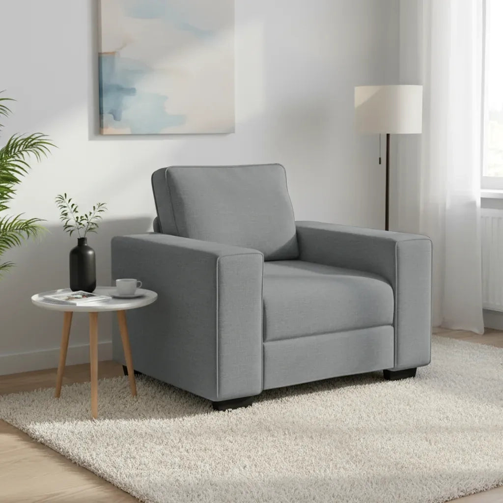 Poltrona-Divano Sedia Grigio Chiaro 100x77x82 cm in Tessuto