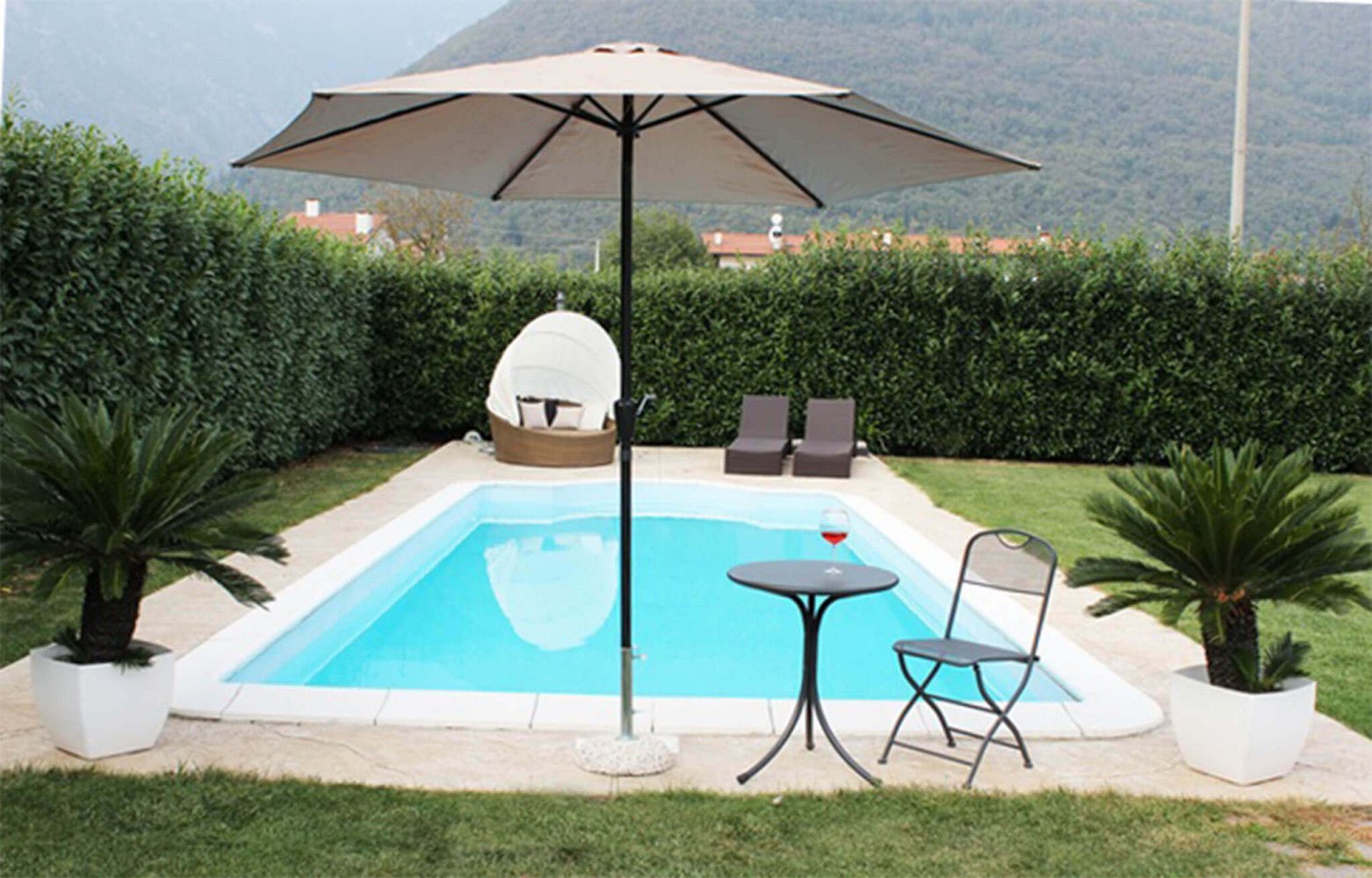 Ombrellone da Giardino Ø3 m Palo Ø38 mm Poly Eco in Acciaio Antracite