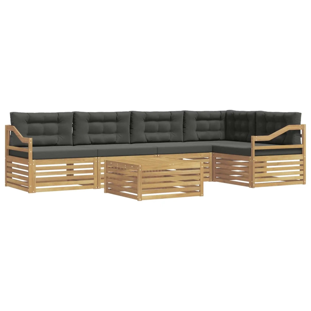 Set di divani da esterno 6 pcs Bianco e Antracite Poliestere