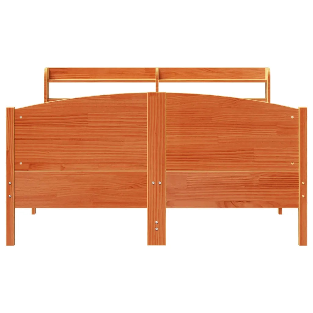 Letto senza Materasso Marrone Cera 120x200 cm in Legno di Pino