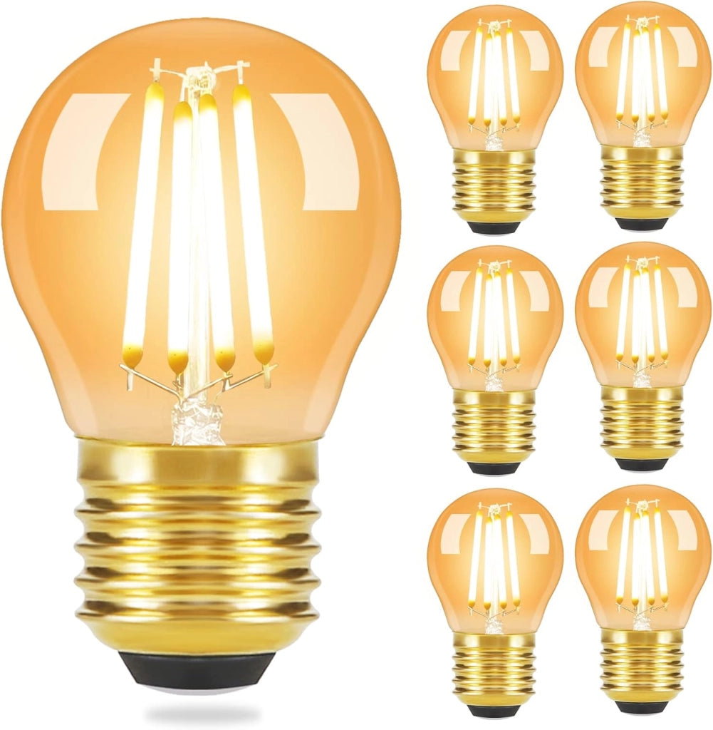 ZMH Lampadine LED vintage E27 G45 4W 2700K Bianco caldo lampadine a filamento Edison in vetro anticato confezione da 6
