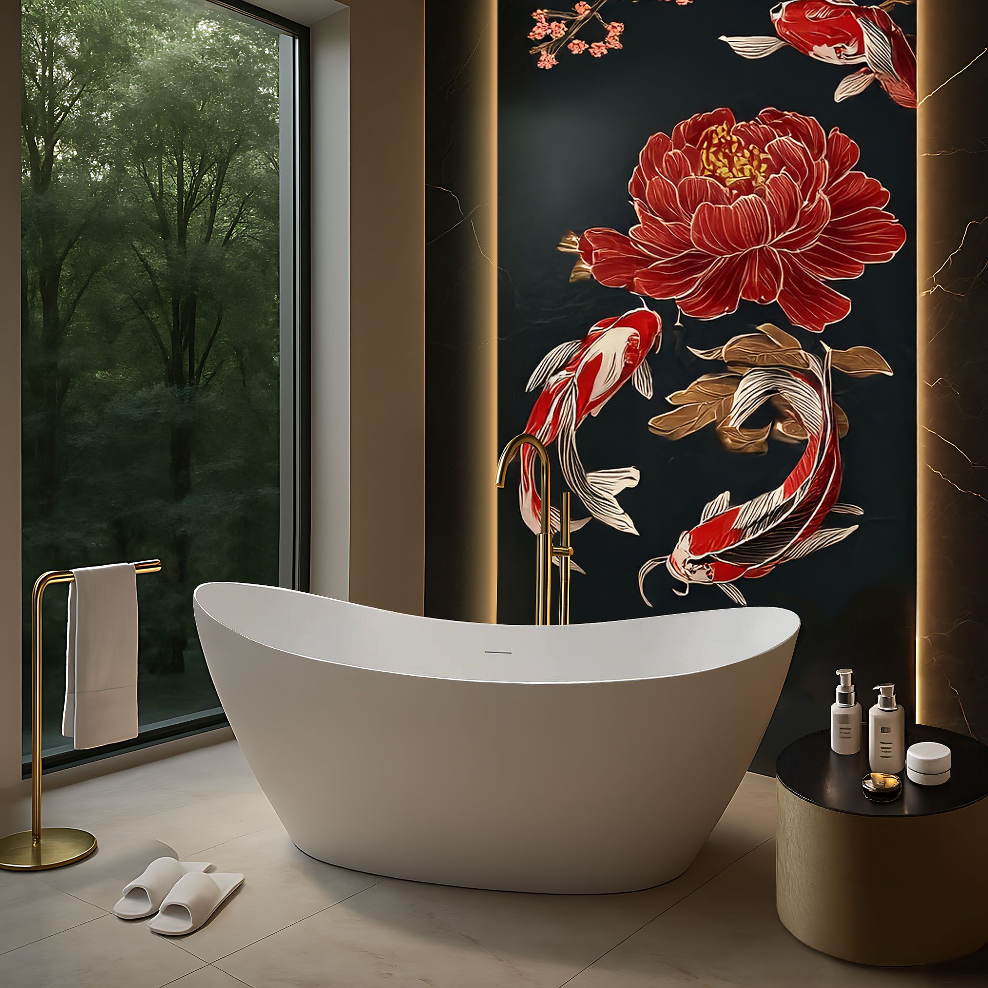 Vasca Bagno Da Terra Rea Ferrano Slim 170 Copritappo oro spazzolato