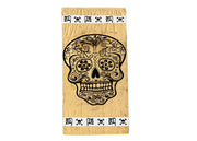 Telo Mare Jacquard Spugna Asciugamano Spiaggia Disegno New Gold Skull - Telo Mare - Oro