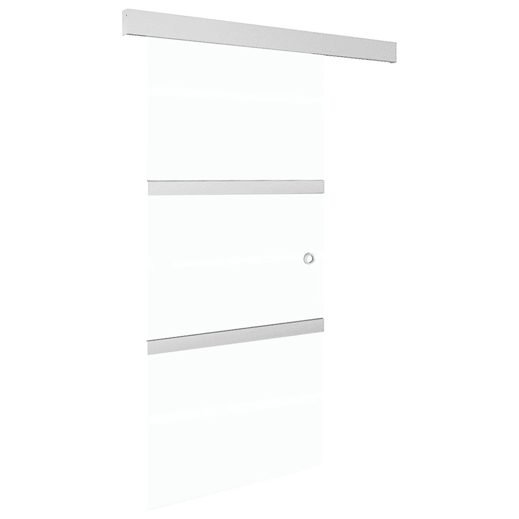 Porta Scorrevole Fermi Vetro ESG e Alluminio Argento 90x205 cm 288056