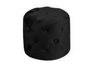 Pouf Salotto/Camera Con Bottoni Imbottito Modello Velvet Parigi In Tinta Unita - Pouf - Nero