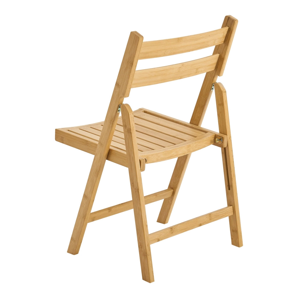 Set di 2 sedie pieghevoli da esterno per giardino campeggio e terrazza bambù 78 x 45 x 40 cm naturale 03_0009636