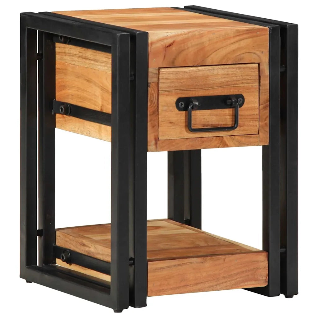 Set di 2 Comodini | Armadio da Notte | Mobiletto da notte 30 x 30 x 40 cm Legno di Acacia Massello
