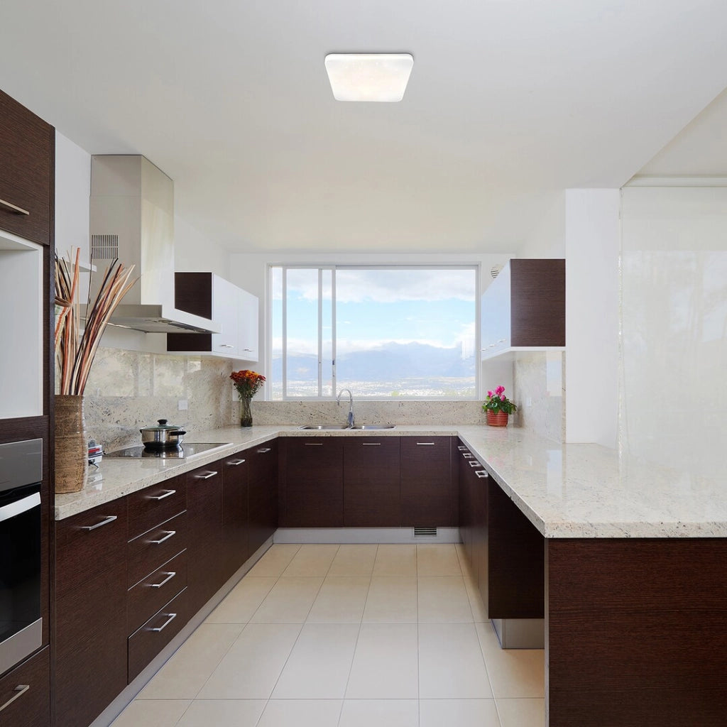 Plafoniera LED quadrata 28cm 12W bianca Lucas Rabalux
