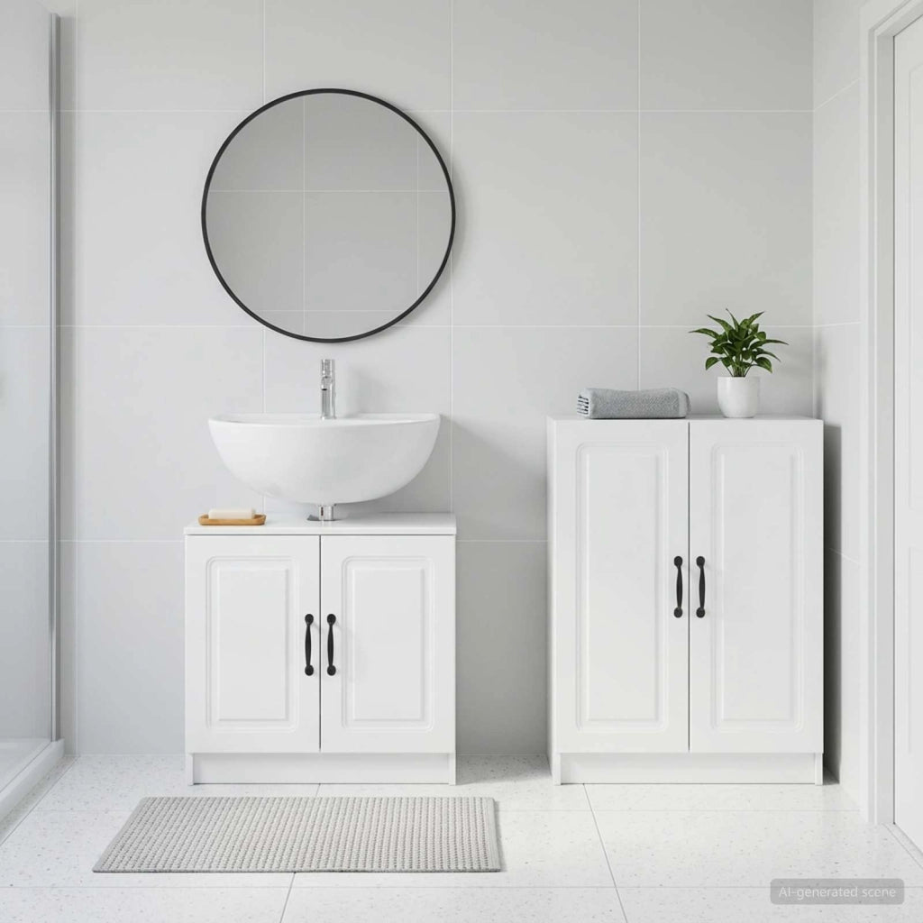 Set di Armadi da Bagno da 2 Pezzi UTRECHT Bianco Lucido 3417652