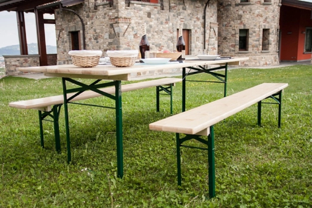 Set birreria Ursus abete lamellare 220x80x75h impilabile