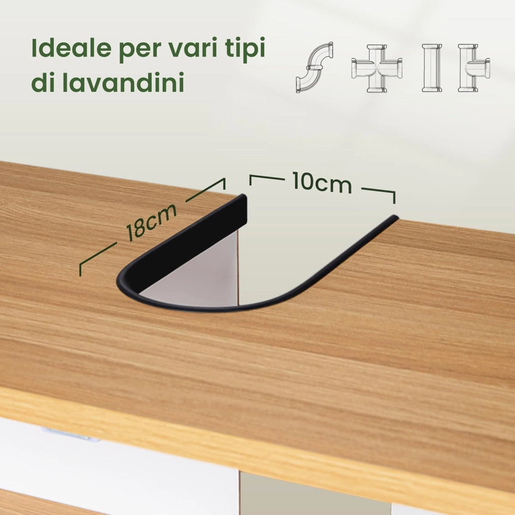 Mobiletto Sottolavabo Sottolavello Armadietto sotto Lavandino per Bagno con Due Ante in Legno