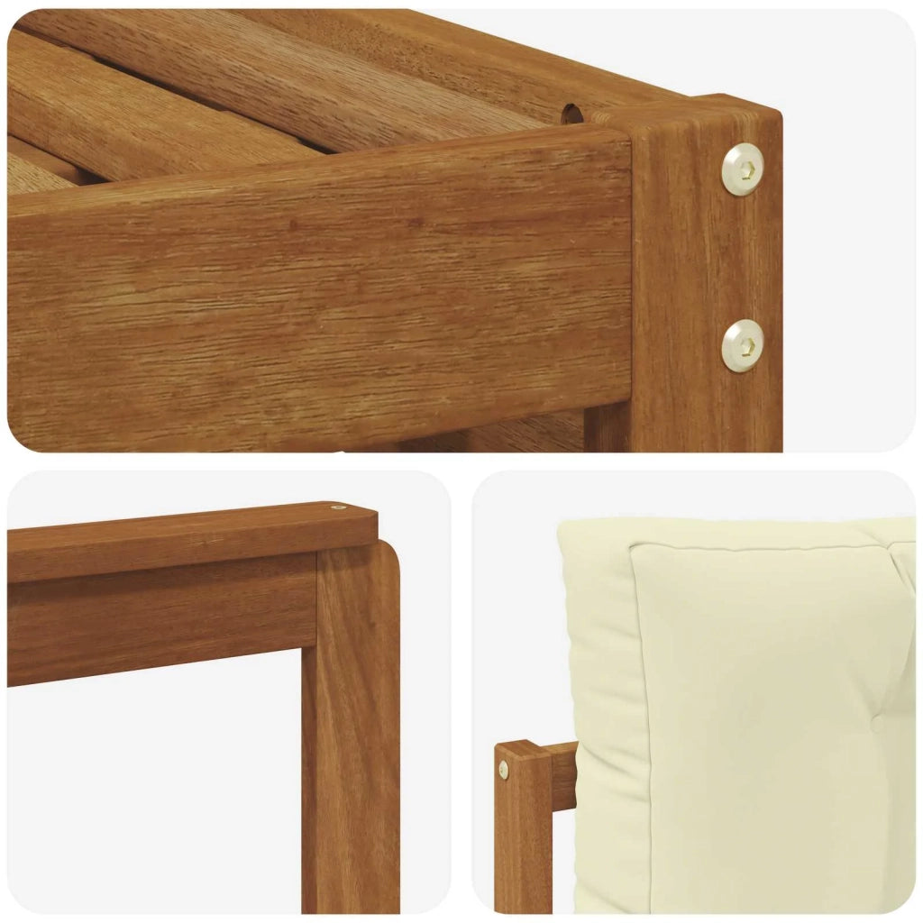 Set di divani da esterno con cuscino 7 pcs Naturale e Crema