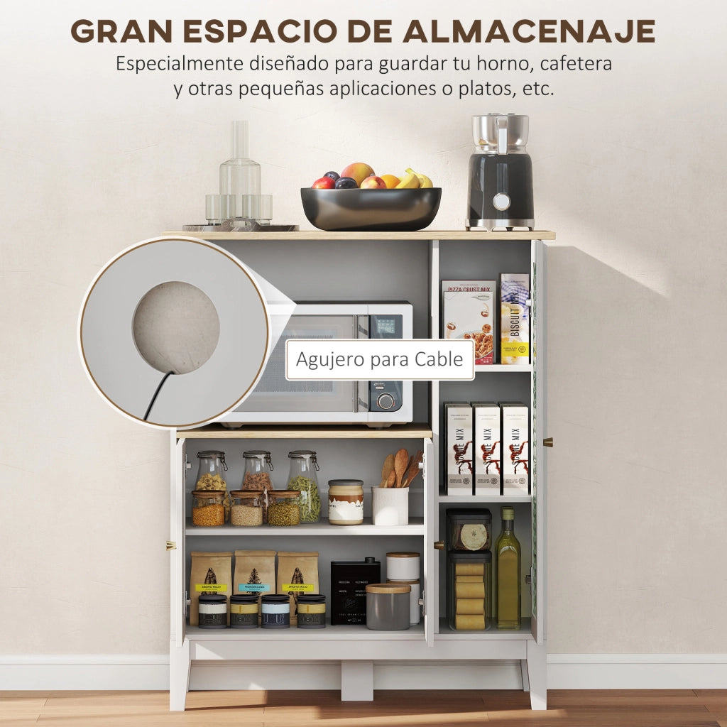 Mobile da cucina con 3 ante e ripiani ¨C zephmum ¨C bianco 80x35x97