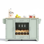 Mobile contenitore con 2 ante; 2 cassetti e ripiani; per cucina; in MDF; verde antico