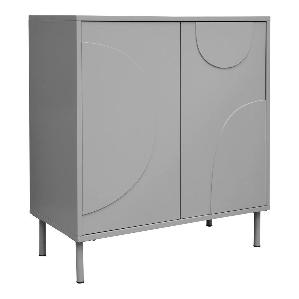 Credenza/cassettiera/mobile contenitore Holea per soggiorno ingresso o camera da letto con 2 ante 75 x 70 x 34 cm grigio 03_0009024