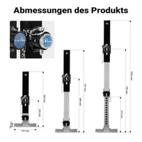 Piede stabilizzatore per rimorchi roulotte, max 900 kg, regolabile in altezza con manovella, con pedale e perno di sicurezza