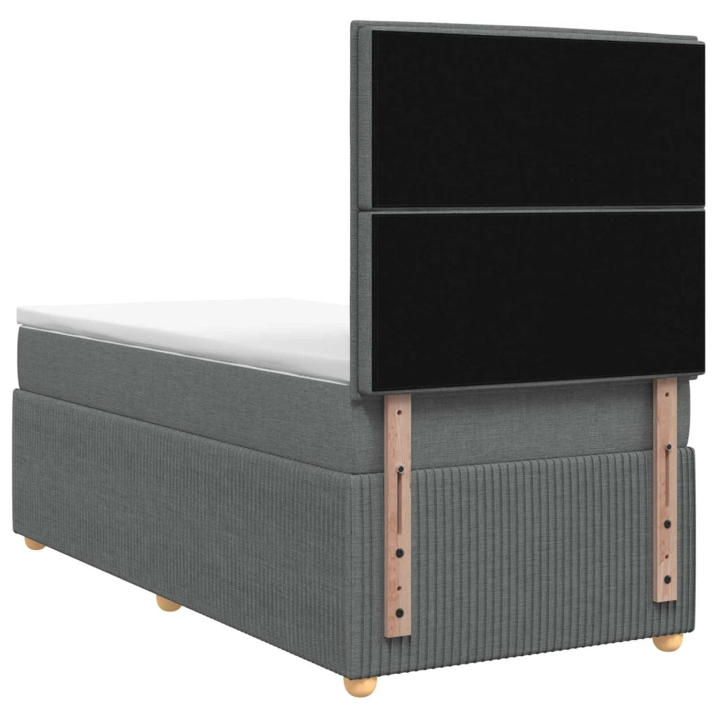 Letto box spring con materasso Grigio Scuro 80 x 200 cm Tessuto 3454257