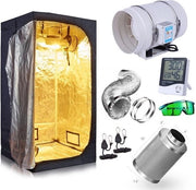 Kit di coltivazione professionale - 100x100x200cm Kit di coltivazione - Fondoscala doppio - Crescita rapida - Alta qualità - Sistema di ventilazione 4 pollici - Nero - Completo