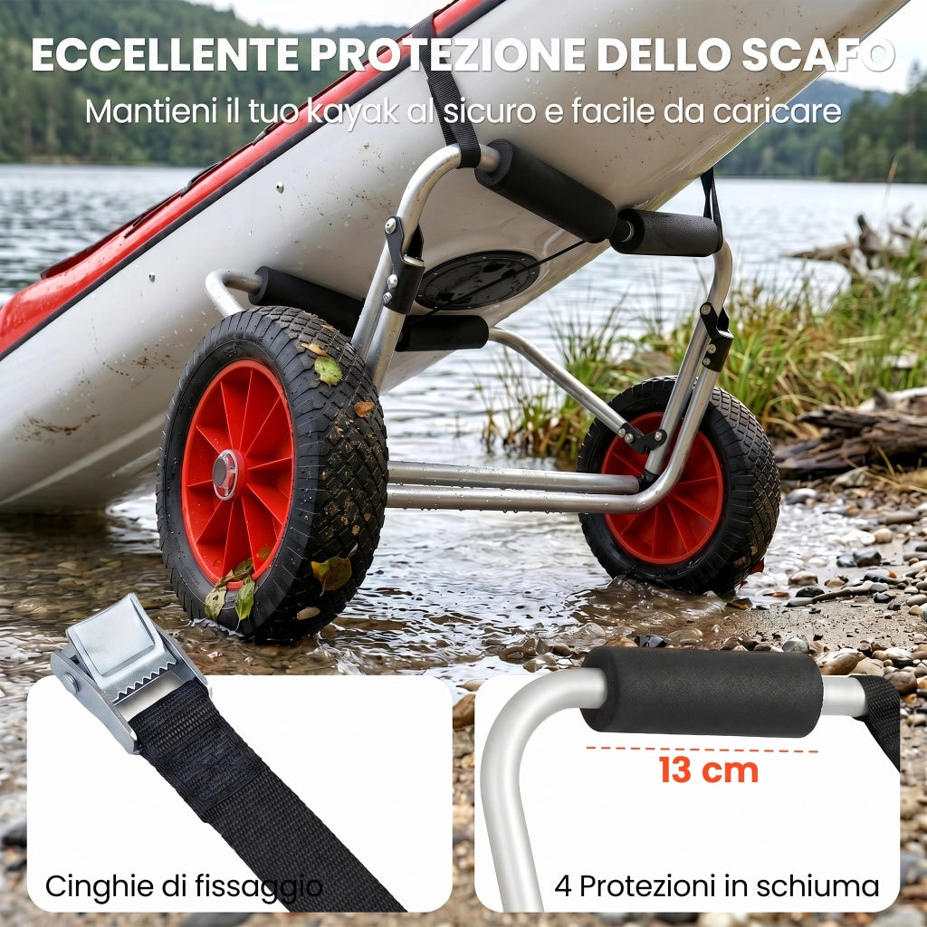 Carrello Pieghevole per Barche ¨C zephmum ¨C Alluminio NBR 70x40x42 cm
