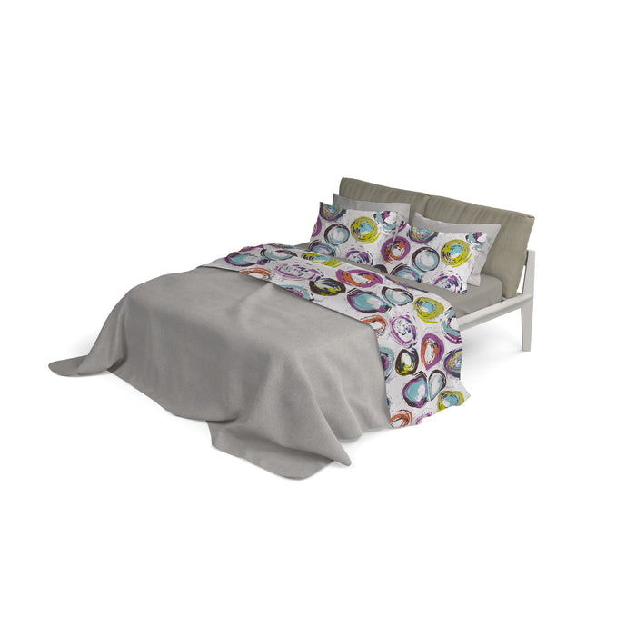 Set lenzuola 1 Piazza e Mezzo stampa sopra Sotto e Federe Cerchi Astratti