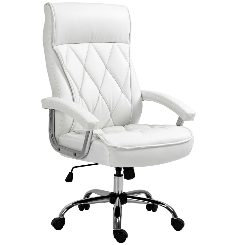 Sedia da ufficio ergonomica bianca in ecopelle