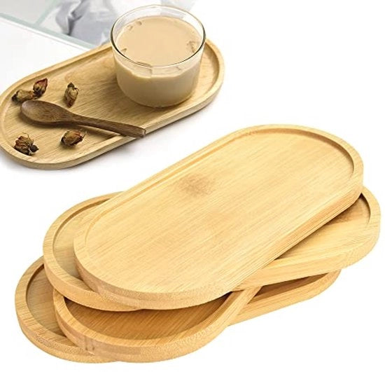 Set di 4 Scatole in Bambù - Ovale e Ronde per Uso Domestico