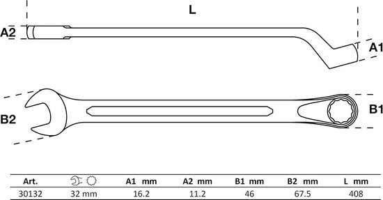 Chiave a stella profonda 32 mm - Chiave facile da usare