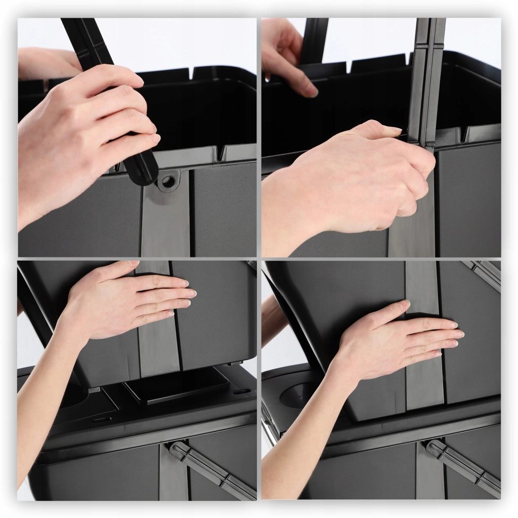Pattumiere KADAX 4x25L Contenitore per rifiuti per la raccolta differenziata con adesivi
