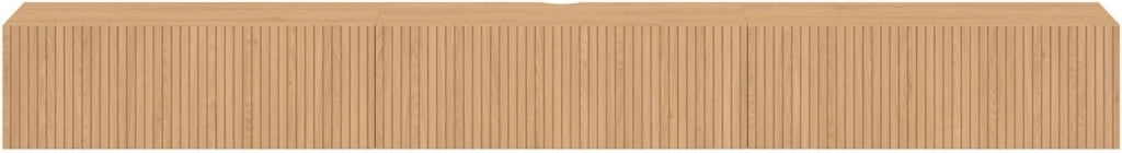 Mobile TV sospeso JULIETTE 270 cm con 3 doghe in legno color rovere
