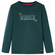 Maglietta da Bambino a Maniche Lunghe Verde Scuro 104cod mxl 132035