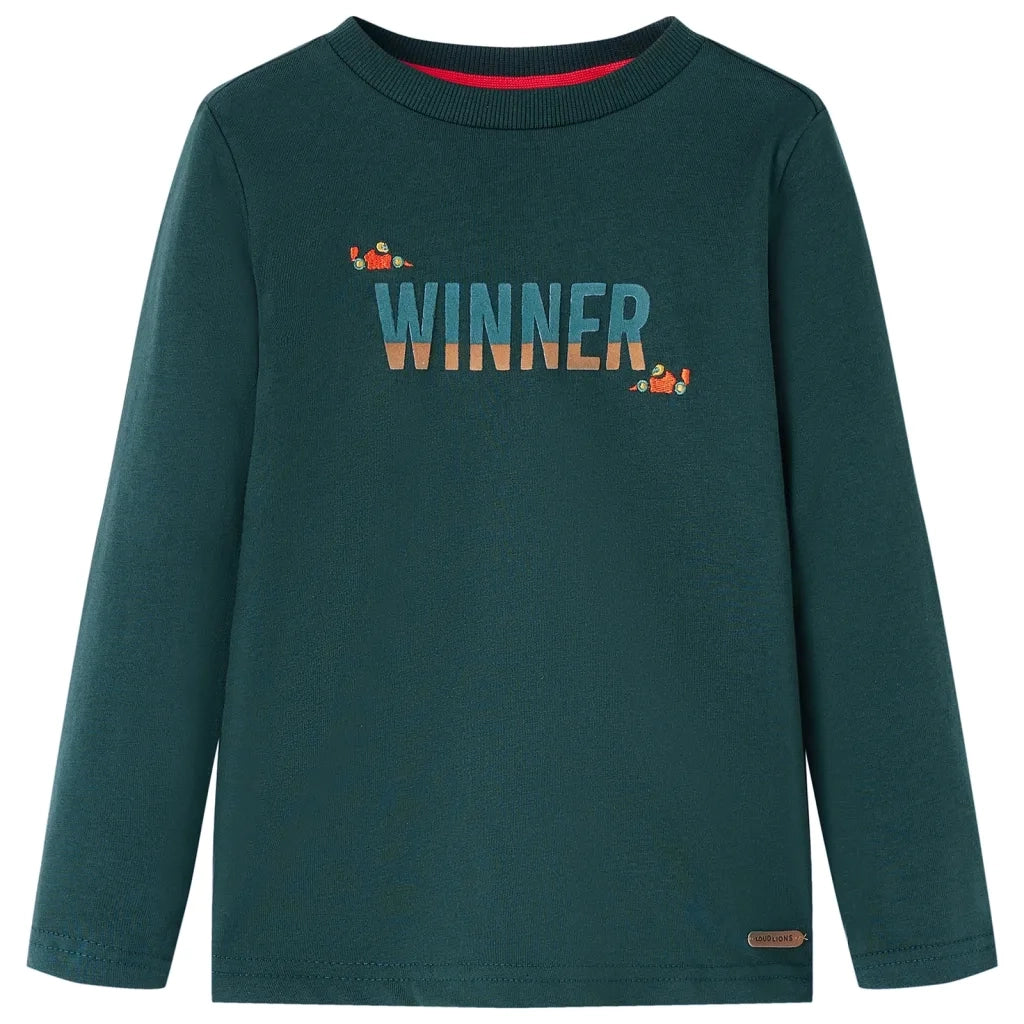 Maglietta da Bambino a Maniche Lunghe Verde Scuro 104cod mxl 132035