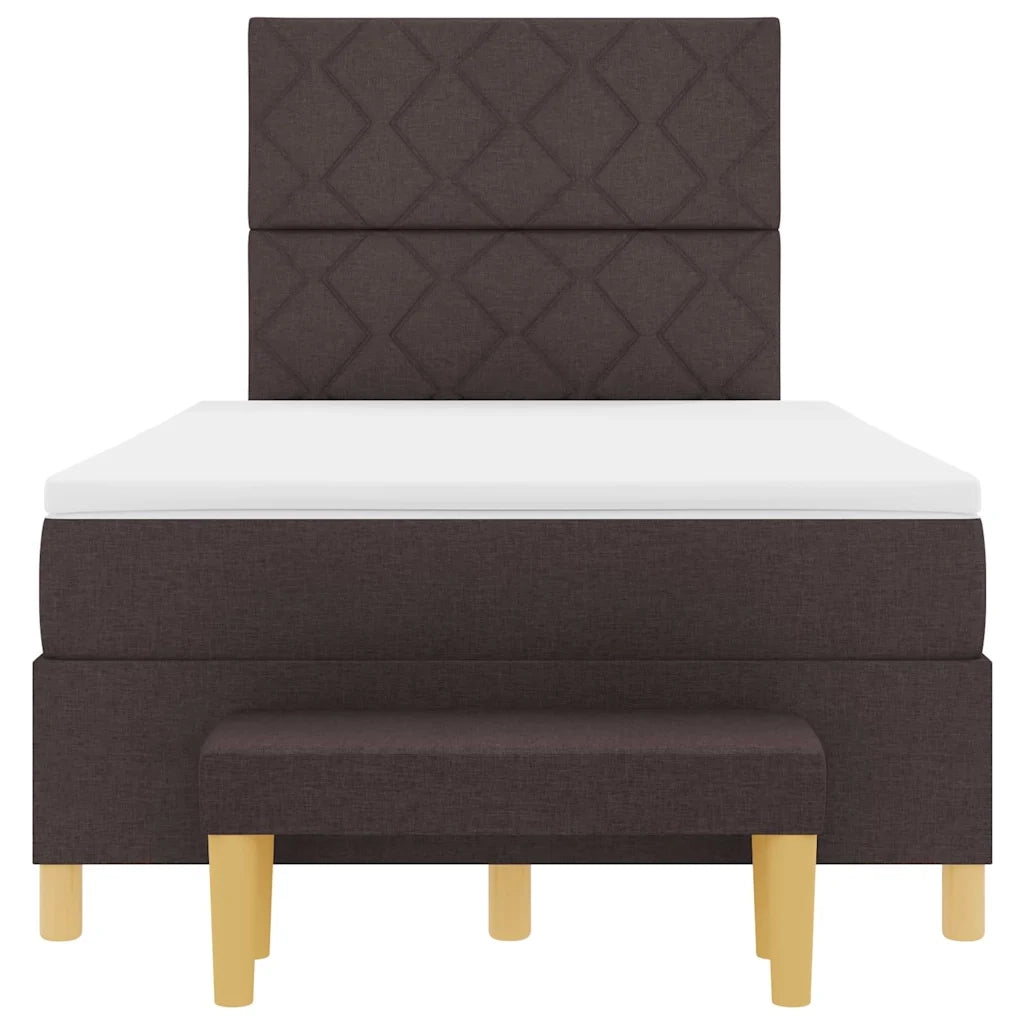 Letto a molle con testiera Marrone scuro 200 x 120 cm Tessuto 3344369