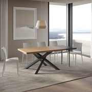Tavolo allungabile 160/260x90 cm Versalux rovere scortecciato gambe antracite