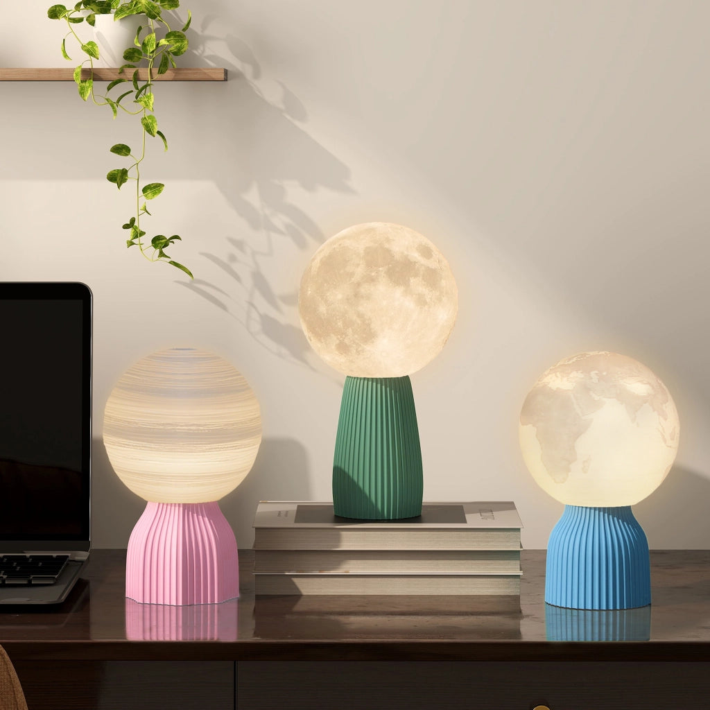 Lampada da comodino 3D set da 3 ¨C Xylo ¨C 3 colori, 10 livelli luminosit¨¤, USB, bianco