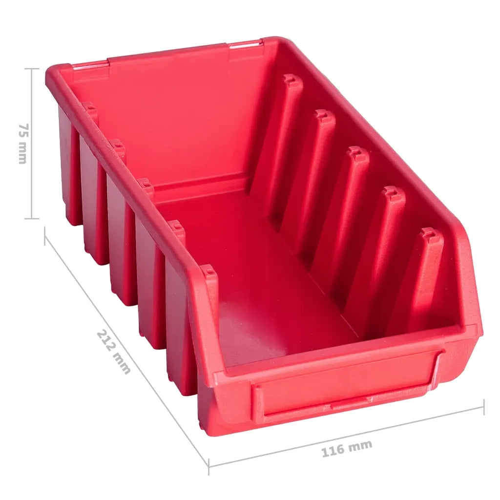 Kit Contenitori 80 pz con Pannelli a Parete Rosso e Nero CFW3052655